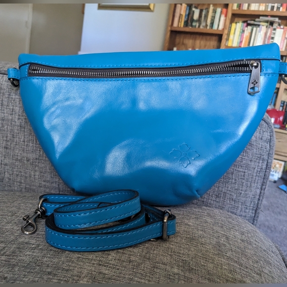 Patricia Nash Tinchi Convertible Sling Bag, Turquoise Leather - Picture 13 of 15